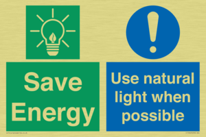 Save Energy - Use natural light when possible